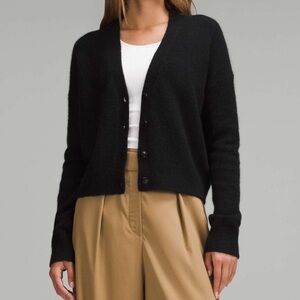 Lululemon Womens Alpaca Wool-Blend Cardigan Sweater
Black